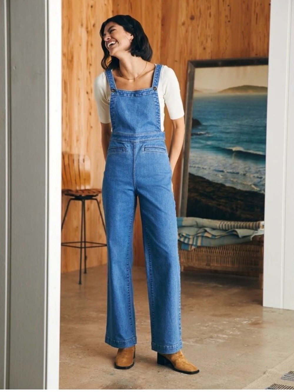 The Faherty Brand Sienna Jumpsuit Denim overalls size 0